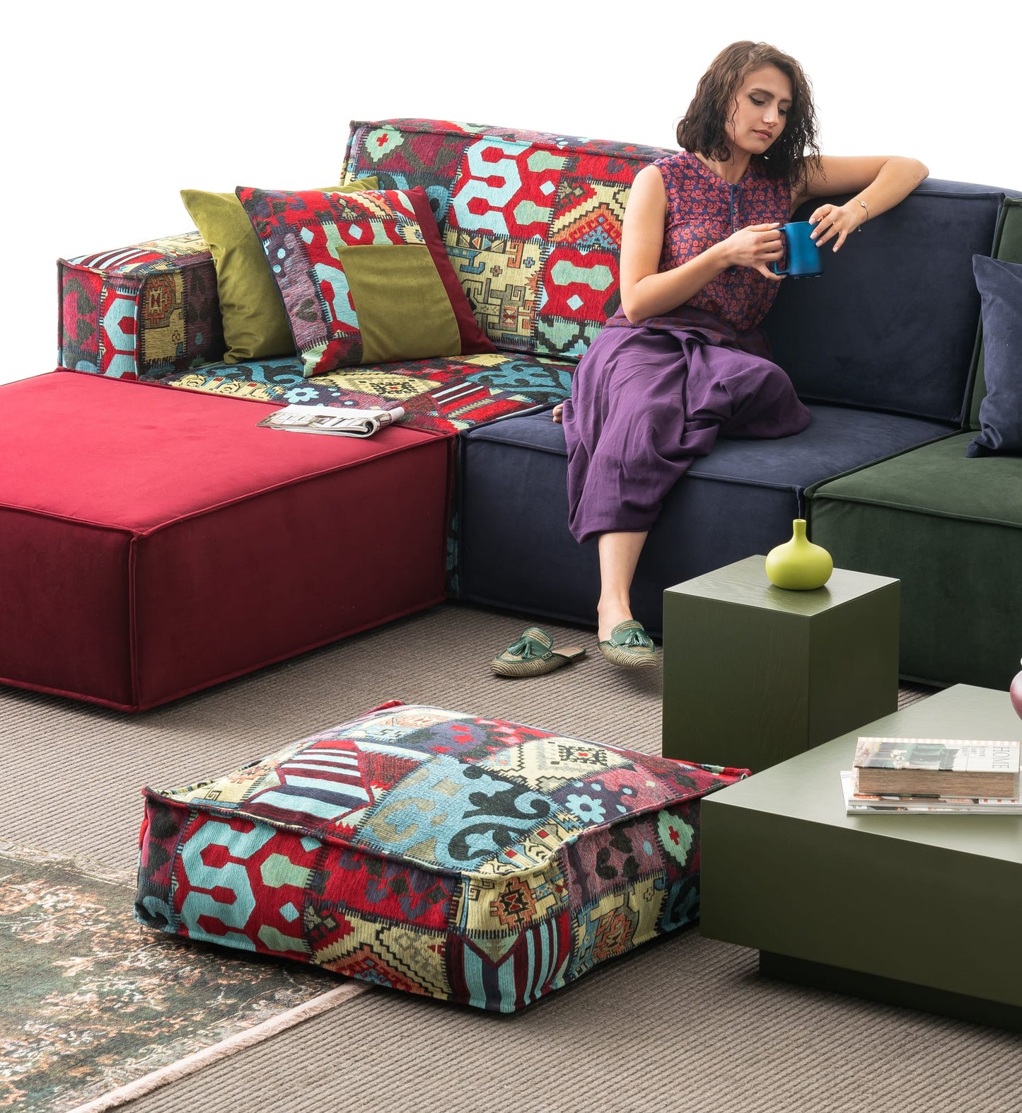 Ottoman Ethnic Pouf